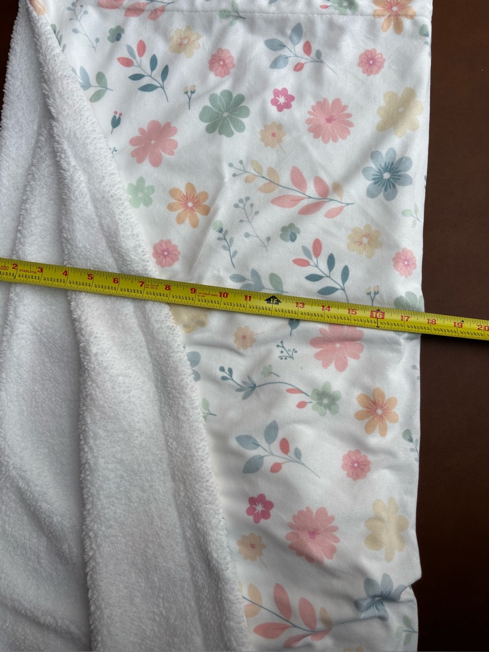 Floral plush baby blanket, - White with Pastel Flowers Ava Olivia